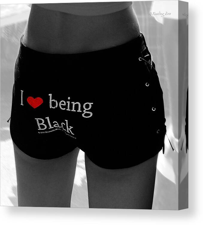Love Being Black Canvas Print featuring the photograph Love Being Black by Xueling Zou
