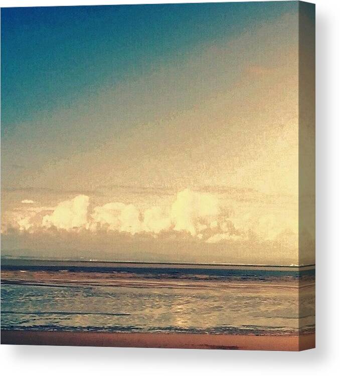 Summer Canvas Print featuring the photograph •low Clouds/beach• 
#beach by Candy Floss Happy