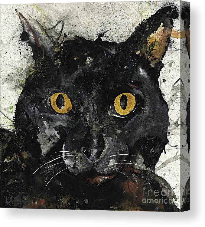 Cat Canvas Print featuring the painting Ludo by Kasha Ritter