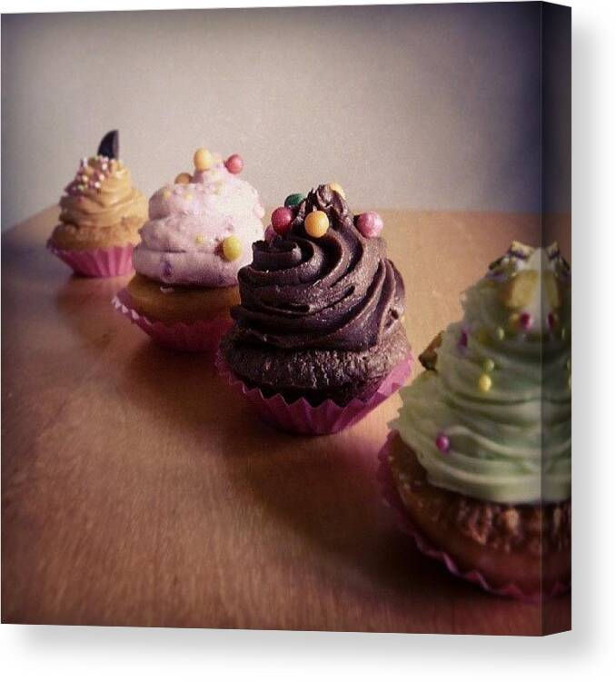Cupcakes Canvas Print featuring the photograph Luscious cupcakes by Barbara Orenya