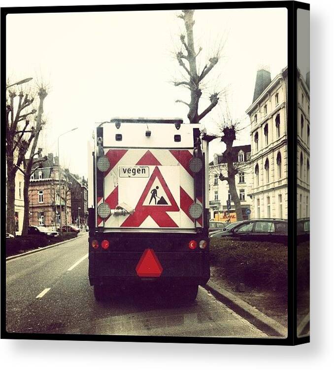 Town Canvas Print featuring the photograph #maastricht #car #truck #repair #work by Dmitry Avdeev