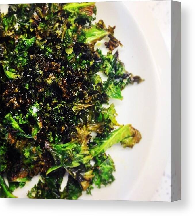  Canvas Print featuring the photograph Made My Own Curly Kale Crisps Today by Suzanne Waters