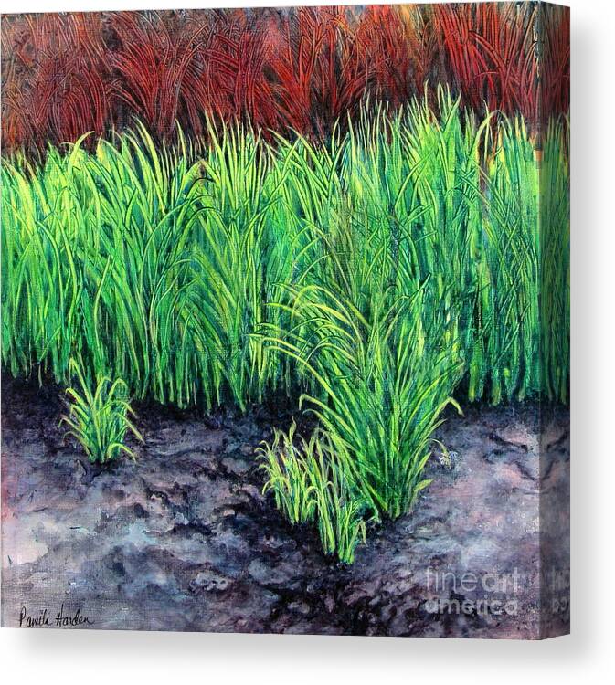 Landscape Canvas Print featuring the painting Magic Mud by Pamela Iris Harden