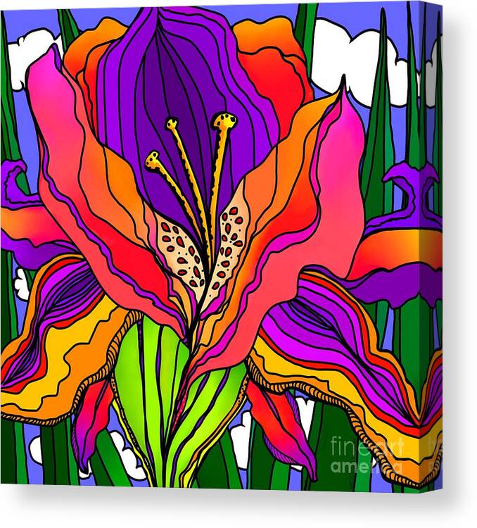 Floral Canvas Print featuring the digital art Magical Mystery Garden by Mary Eichert