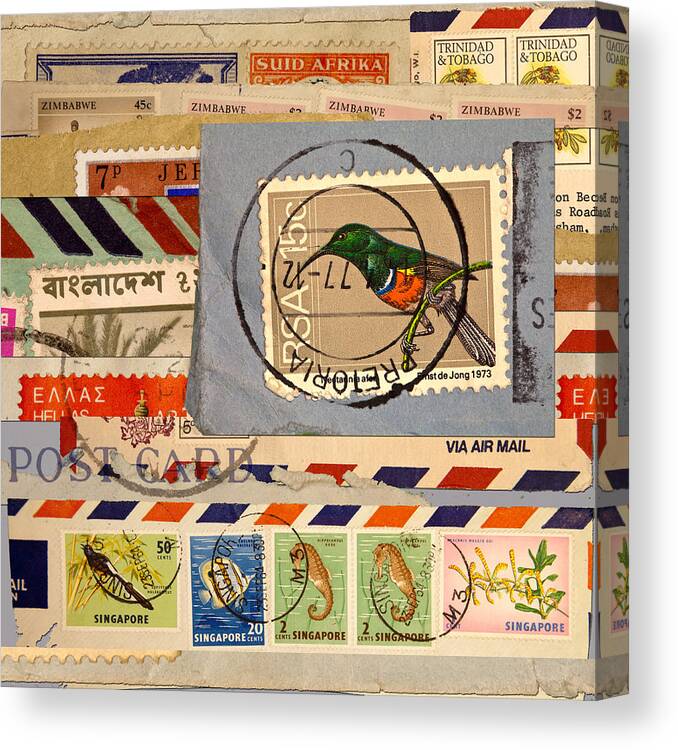 Mail Canvas Print featuring the photograph Mail Collage South Africa by Carol Leigh