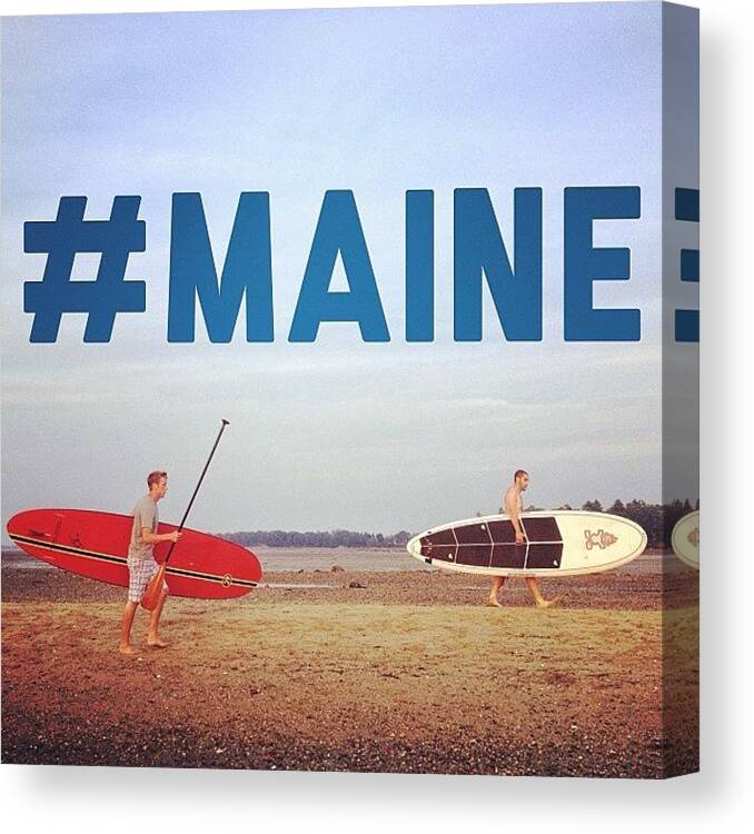 Design Canvas Print featuring the photograph #maine #sup #suplife #latergram by Mathieu Bourgeois 