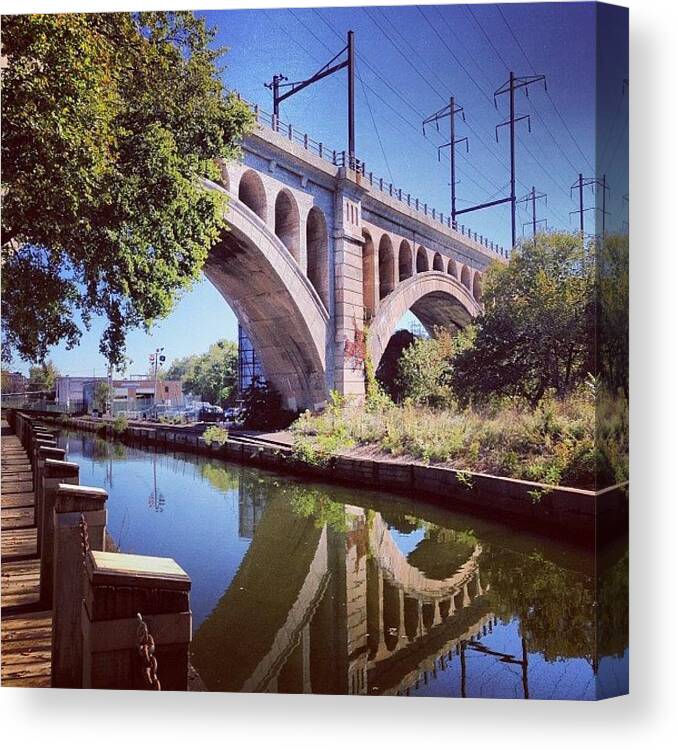 Manayunk Canvas Print featuring the photograph Manayunk Canal 2 by Katie Cupcakes