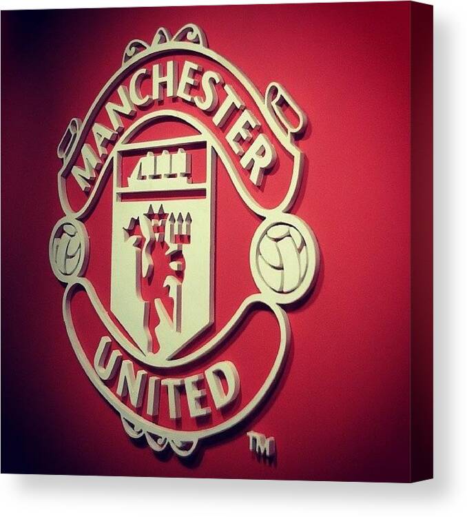 Manchester Canvas Print featuring the photograph #manchester United #manu Merchandise by Gajanand Kerkar
