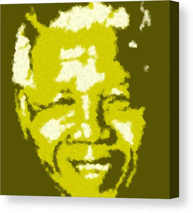 Mandela South African Icon Yellow In The South African Flag Symbolizes Mineral Wealth Painting Canvas Print featuring the digital art Mandela South African Icon YELLOW in the South African flag symbolizes mineral wealth Painting by Asbjorn Lonvig