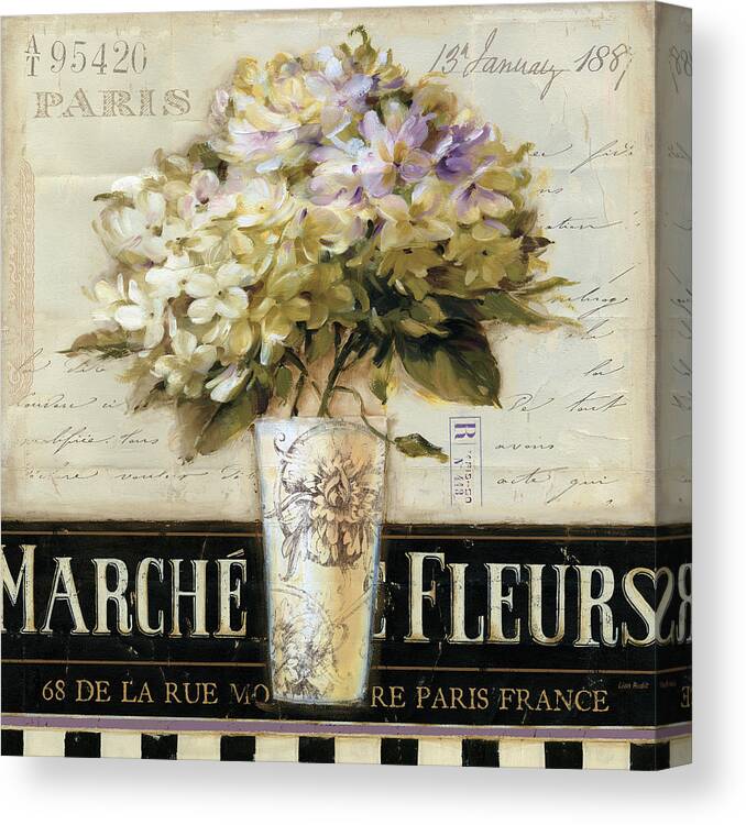 Marche De Fleurs Canvas Print featuring the painting Marche De Fleurs by Lisa Audit