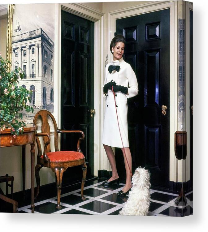 Interior Canvas Print featuring the photograph Marie Byers Reed At Home by Horst P. Horst