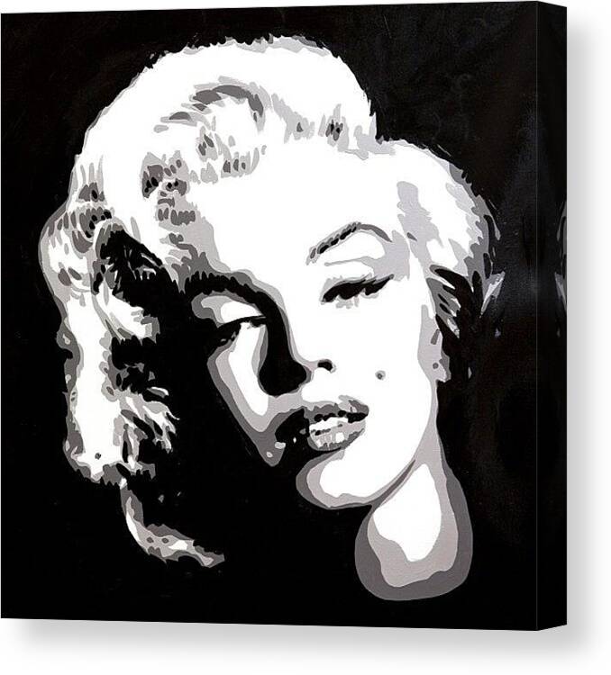 Warhol Canvas Print featuring the photograph Marilyn Monroe Painting 24x24 by Ocean Clark