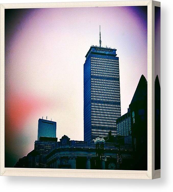 Urban Canvas Print featuring the photograph Mass Ave Looking Up by Sarah Watson