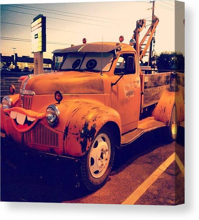 Real Canvas Print featuring the photograph #mater #cars #real #awesome #truck #fun by M Martin