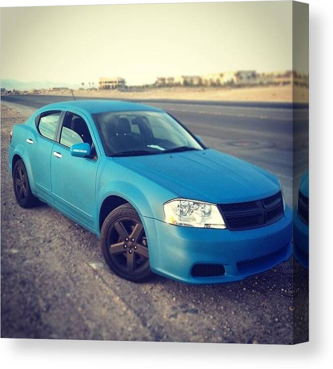 Dodge Canvas Print featuring the photograph Matte Blue Plastidip And Her Name Is by Roman Duncan