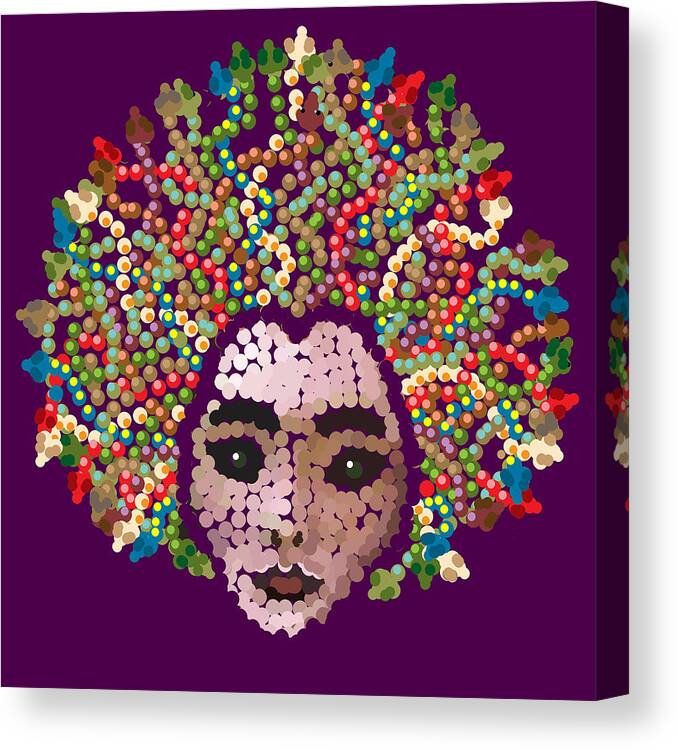 Medusa Canvas Print featuring the digital art Medusa Pointillized by R Allen Swezey