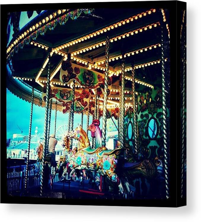 Carousel Canvas Print featuring the photograph Merry Go Round by Peter Bromfield