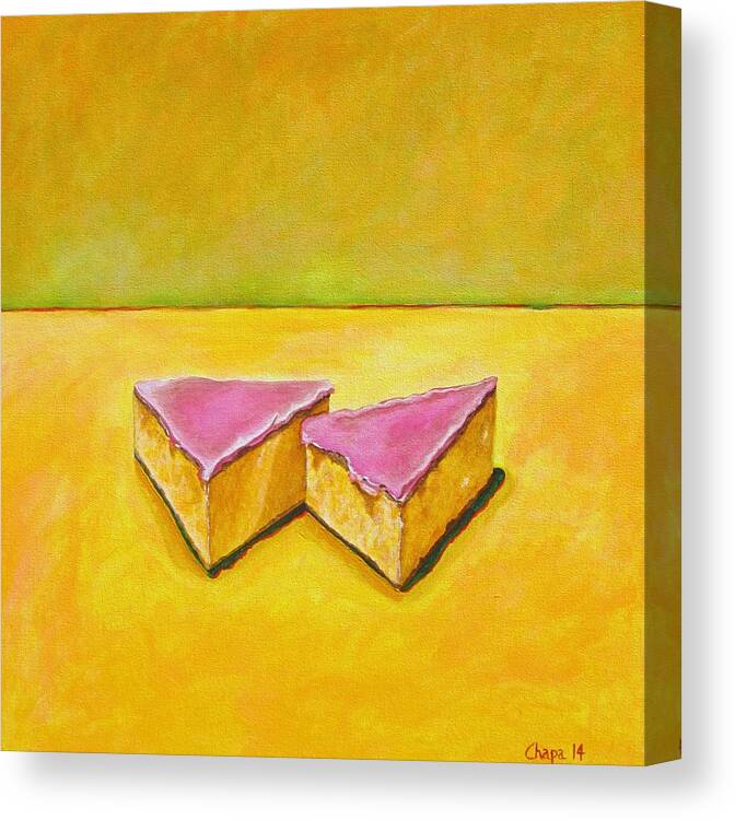  Canvas Print featuring the painting Mexican pink cake by Manny Chapa