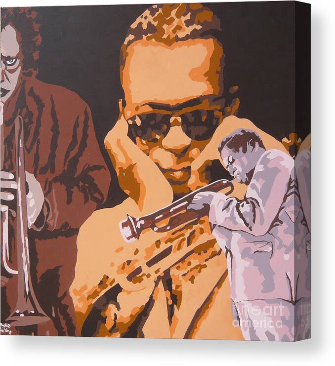 Miles Davis Canvas Print featuring the painting Miles Davis I by Ronald Young
