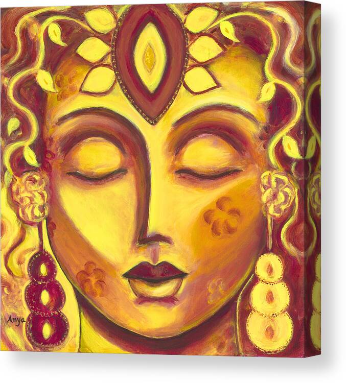 Yoga Canvas Print featuring the painting Mining Your Jewels by Anya Heller