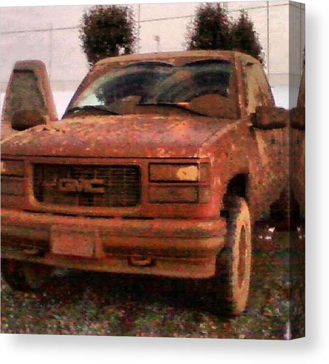 Dodge Canvas Print featuring the photograph #missthis #truck #muddin #covered #gmc by Jd Long
