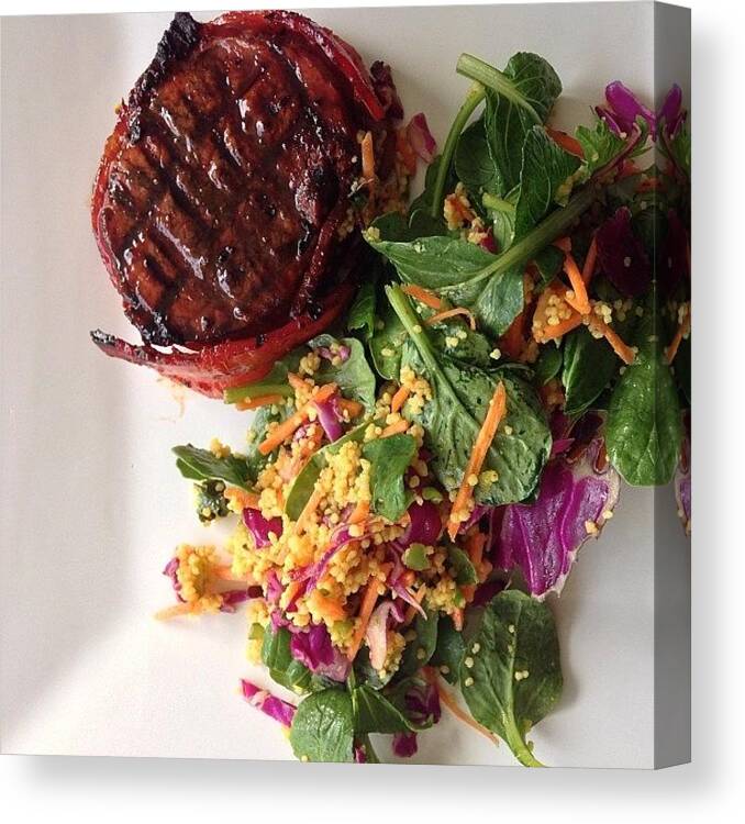  Canvas Print featuring the photograph Mmmm Eye Fillet Mignon French For by Eat Fresh Look Fresh