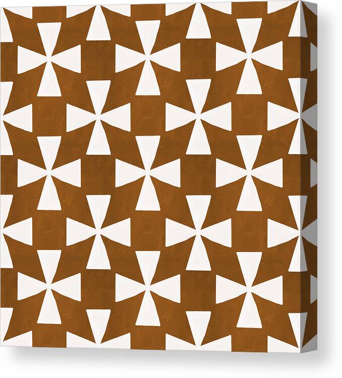 Pattern Canvas Print featuring the painting Mocha Twirl by Linda Woods