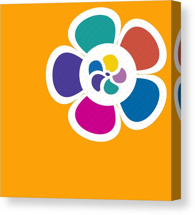 Digital Illustration Canvas Print featuring the digital art Mod Flower No.3 by Bonnie Bruno