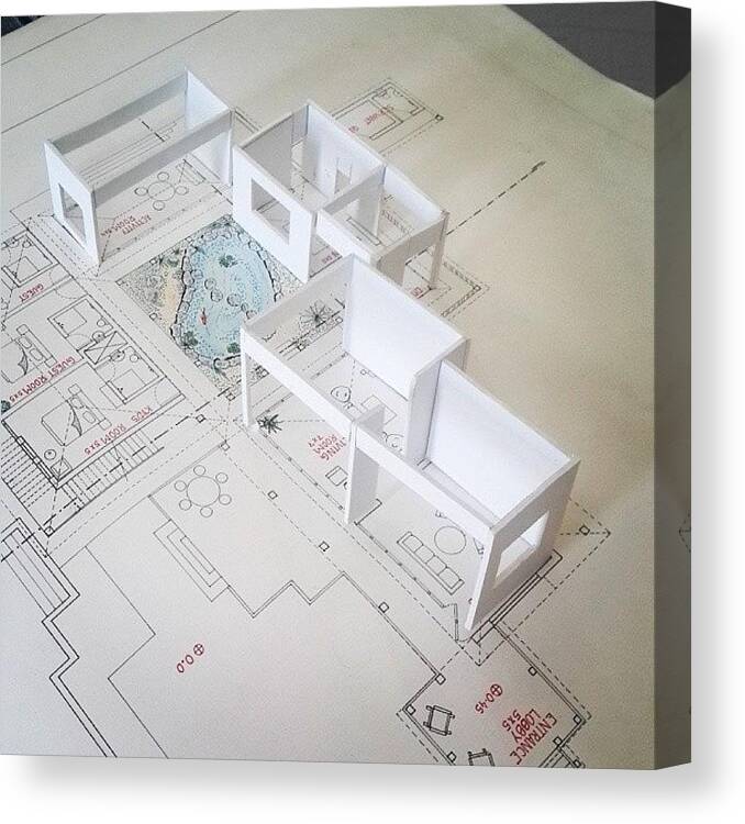 Work Canvas Print featuring the photograph Model Making 
#architecture #design by Nishant Vaidya