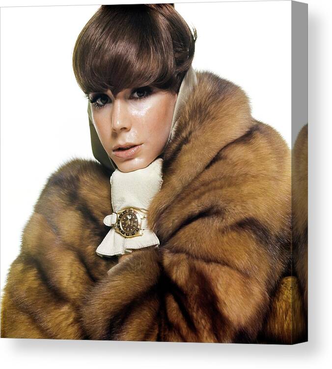 Fashion Canvas Print featuring the photograph Model Wearing A Rolex by Bert Stern