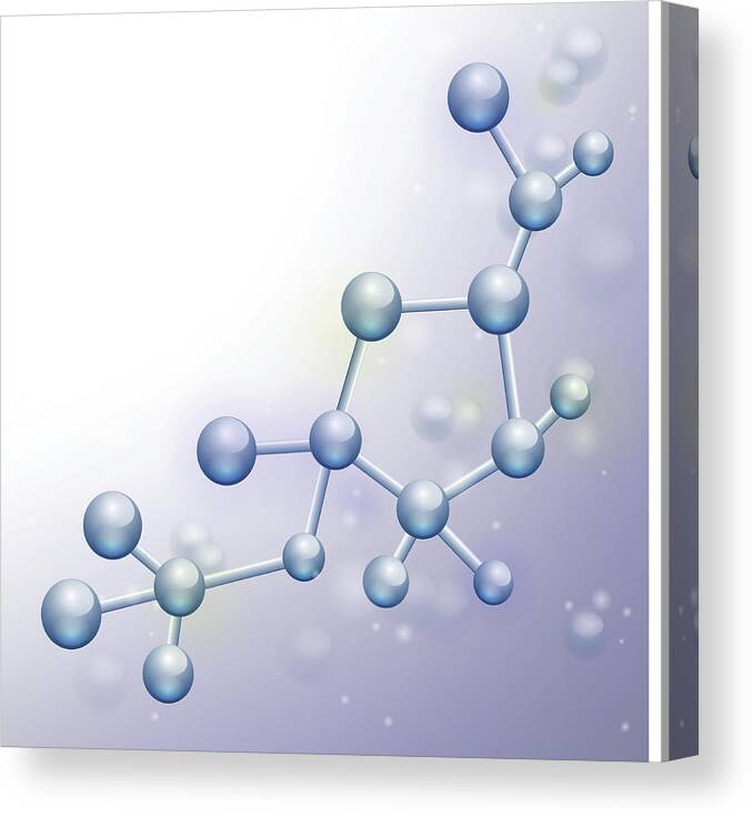 Natural Pattern Canvas Print featuring the drawing Molecular structure background by Amtitus