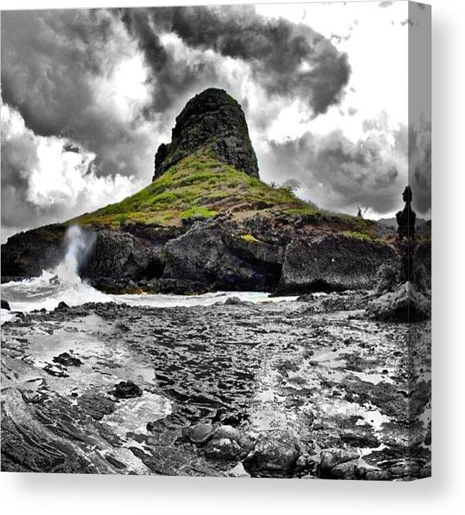 Instagramaddict Canvas Print featuring the photograph Moloi'i Island #kualoa #oahu #hawaii by Brian Governale