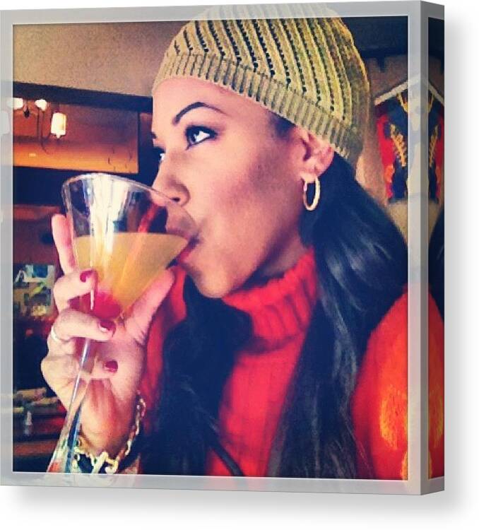 Bistro Canvas Print featuring the photograph Monday. 🍸 #daydrinking #nyc by Kylin Brady