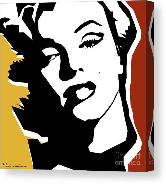 Pop Art Canvas Print featuring the digital art Monroe by Mark Ashkenazi