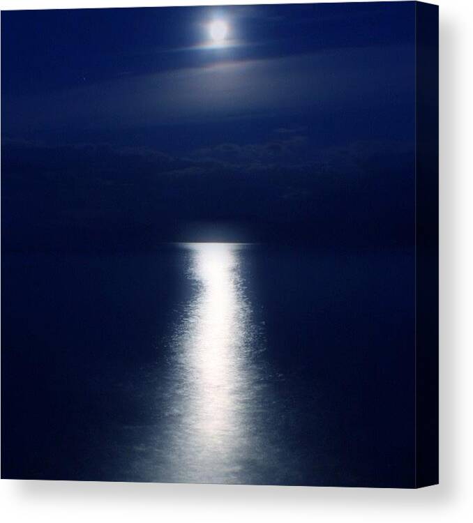  Canvas Print featuring the photograph Moon Light On The Tasman Sea by Peter ONeill