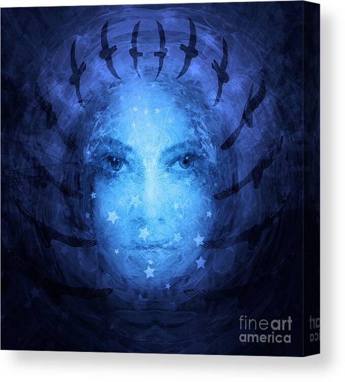 Face Canvas Print featuring the painting Moonacre by Neil Finnemore