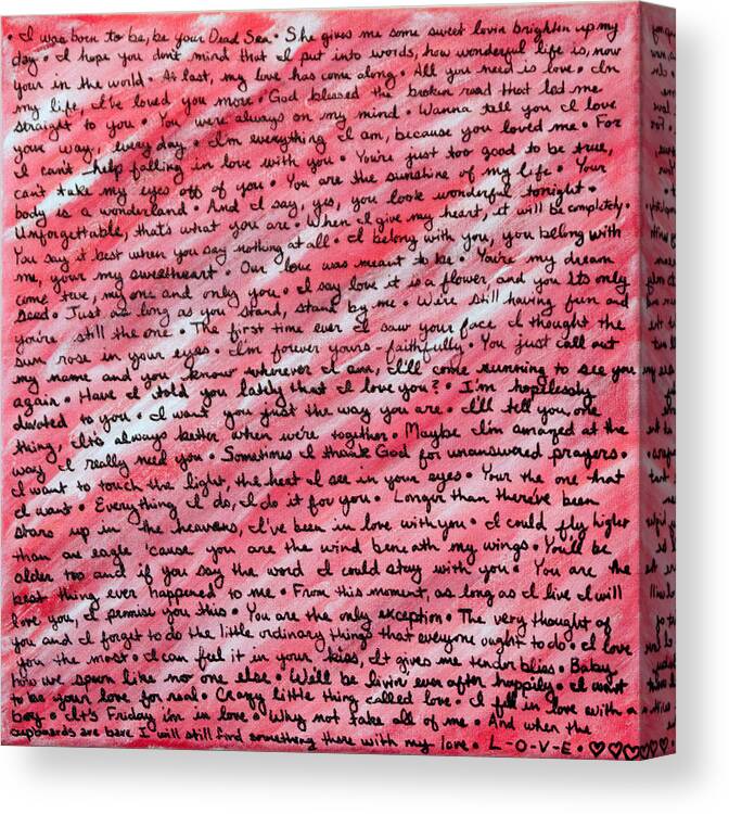 Words Canvas Print featuring the painting More Than Words by Jean Haynes