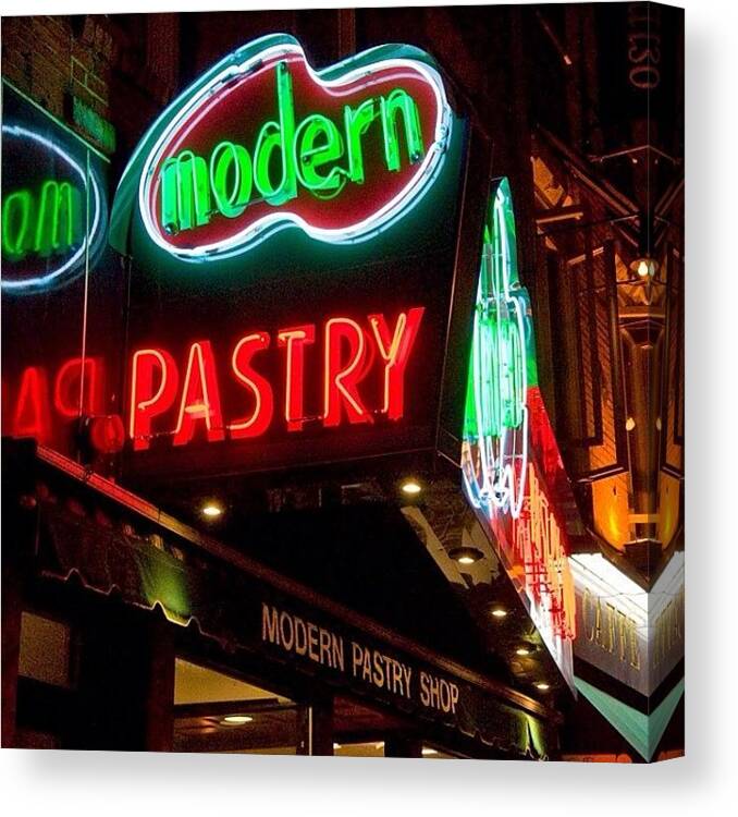 Visitma Canvas Print featuring the photograph Moron A Series Of Neon Signs Around by Joann Vitali