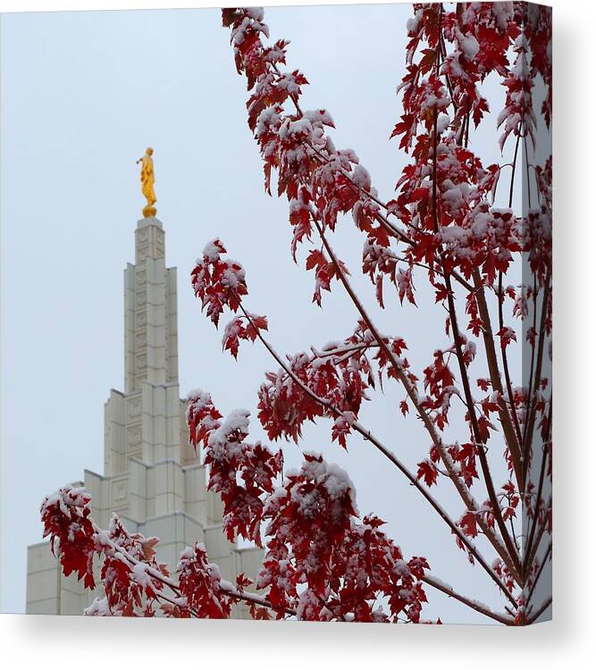 Temple Canvas Print featuring the photograph Moroni by David Andersen