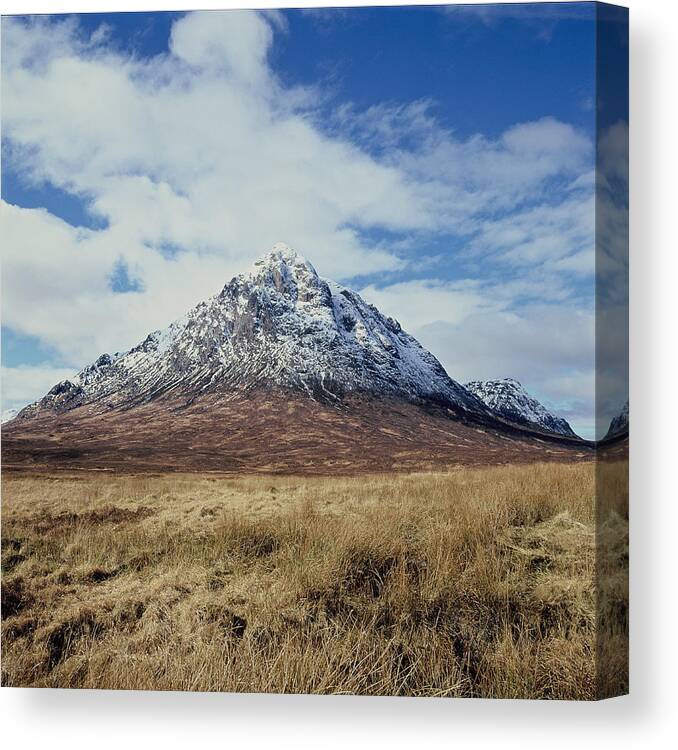 Scenics Canvas Print featuring the photograph Mountain peak with clouds by Heidi Coppock-Beard