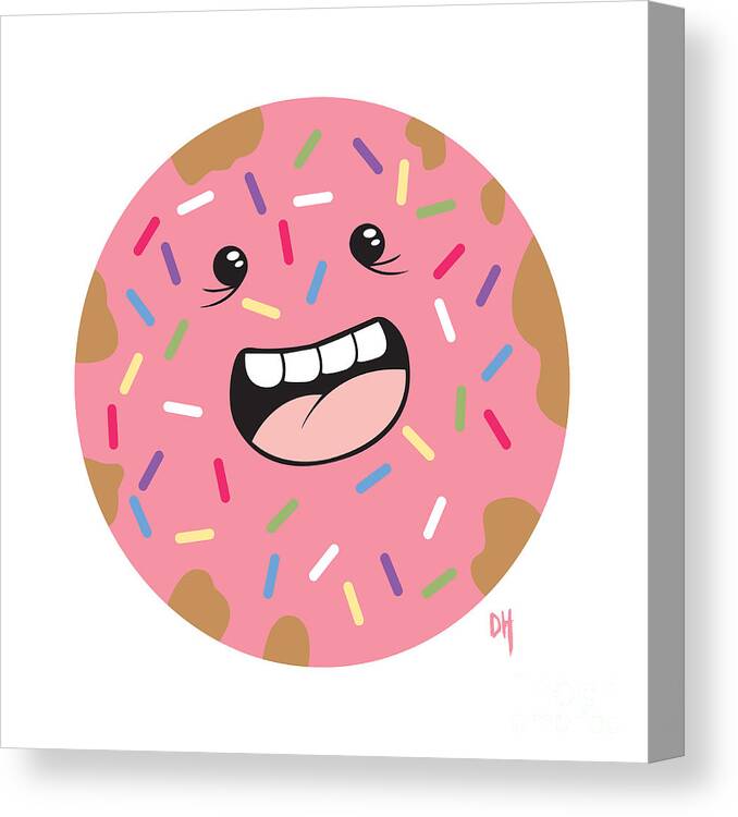 Donut Canvas Print featuring the digital art Mrs. Donuts by Dawn Houston