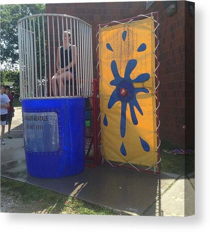 Fun Canvas Print featuring the photograph Ms Taub In Da Dunk Tank Today by Dominic Obrien