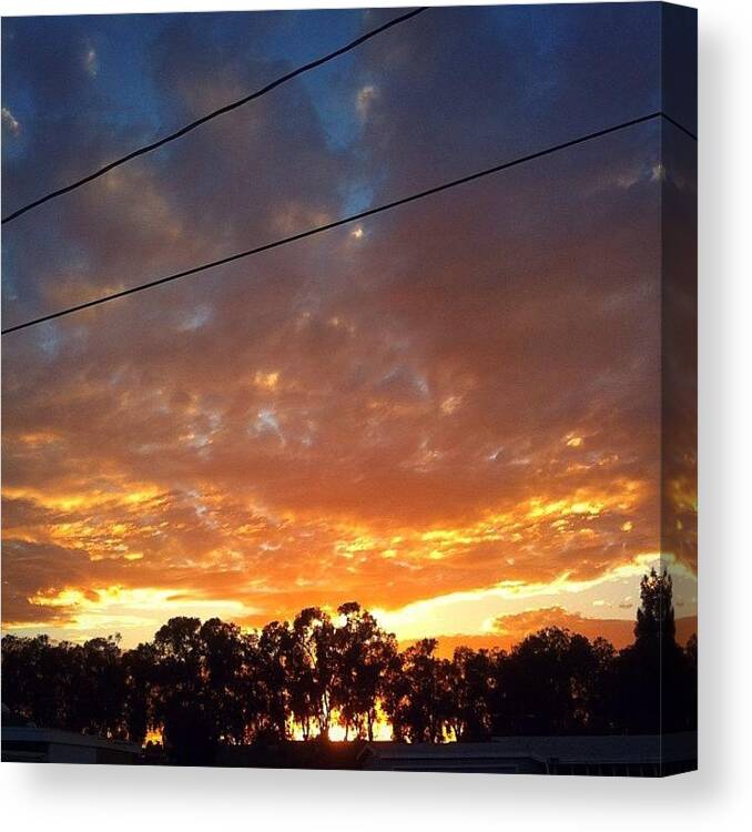 Sunset Canvas Print featuring the photograph An Epic Sunset. by Dat Dang