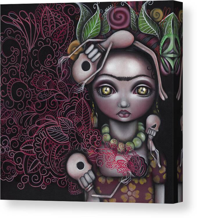 Frida Kahlo Canvas Print featuring the painting My Inner Feelings by Abril Andrade