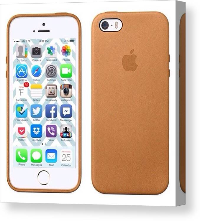 Case Canvas Print featuring the photograph My #iphone5s Setup #apple #case #gold by Elza Hayen