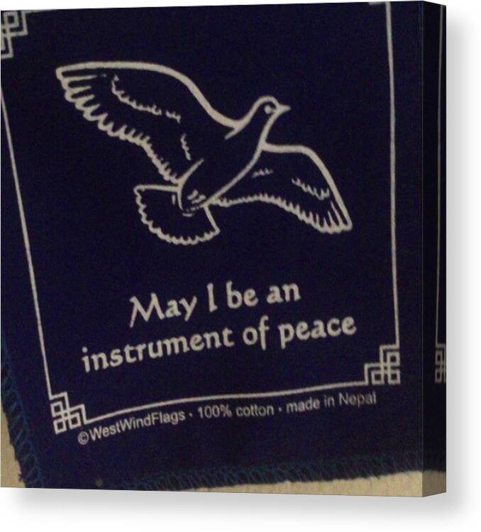 Namaste Canvas Print featuring the photograph My #message To Everyone #prayerflags by Sandra Bilokonsky