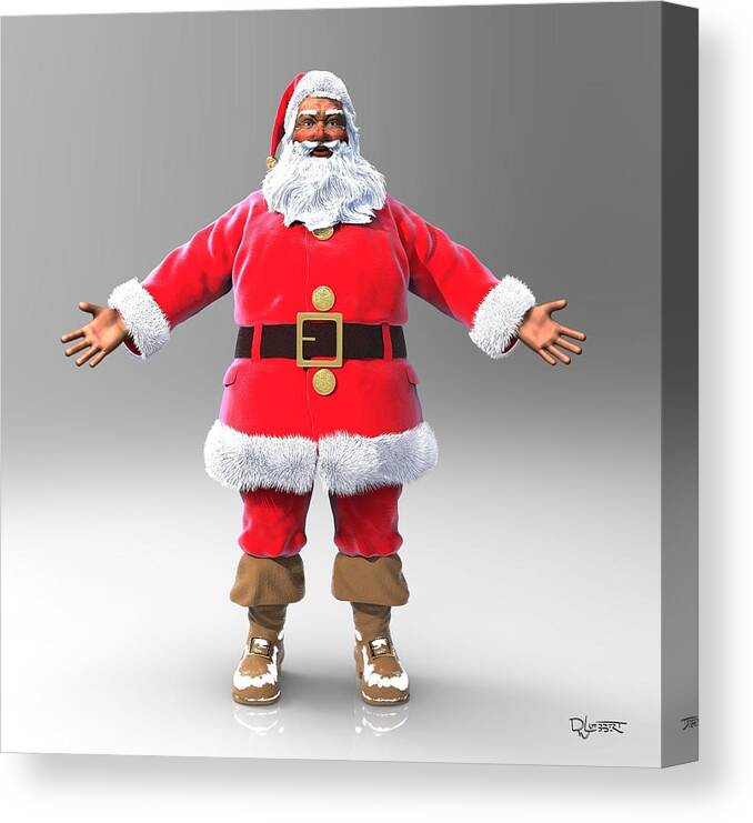 Santa Claus Canvas Print featuring the sculpture My Name is Santa by David Luebbert