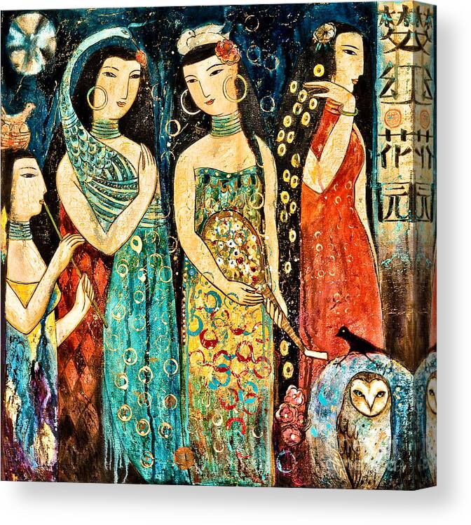 Mystic Canvas Print featuring the painting Mystic Garden by Shijun Munns