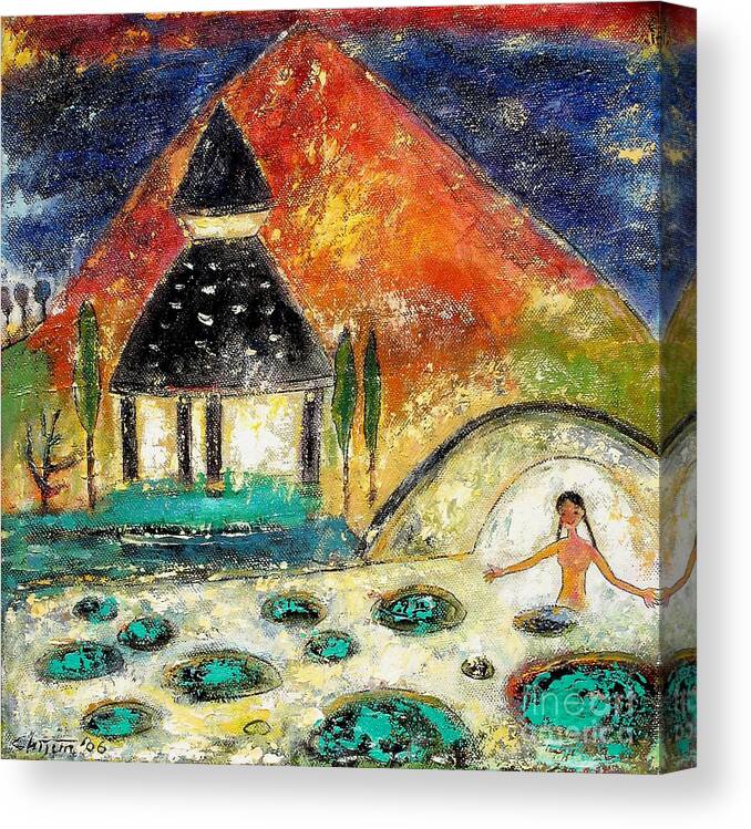 Landscape Canvas Print featuring the painting Mystical Garden I by Shijun Munns