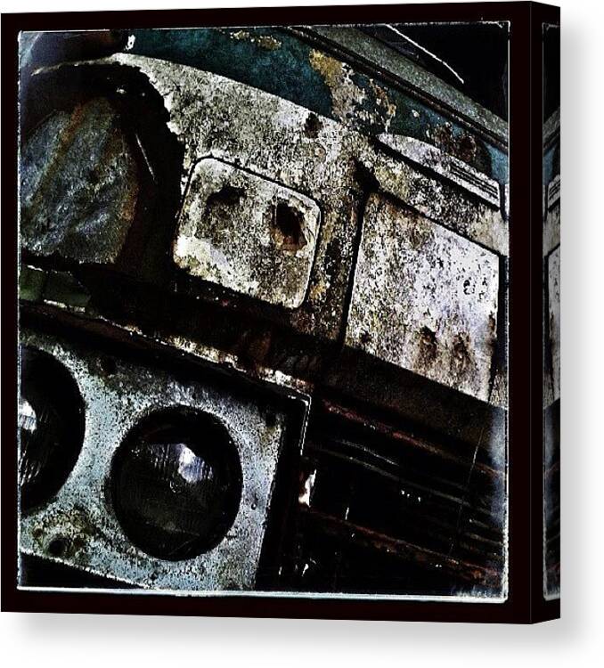 廃車 Canvas Print featuring the photograph 塊
#abandoned #dark #decay #damage by Moto Jp